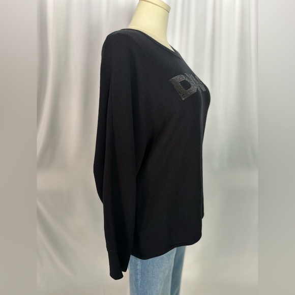 DKNY Plus Size Dolman Sleeve Sequin Logo Sweater (856) - Picture 6 of 14